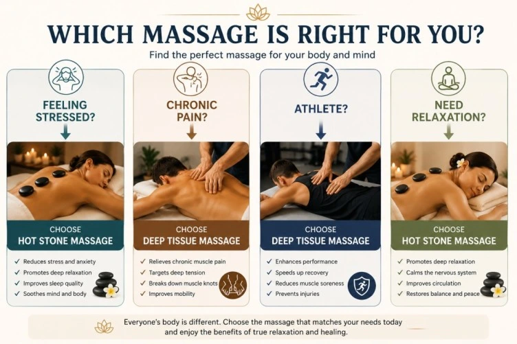 Deep Tissue Massage Vs Hot Stone Massage which is good
